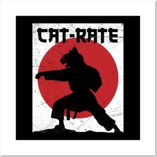 Cat Rate Funny Karate Gift Idea For Japan And Cat Lovers Posters and Art